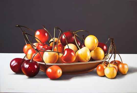 Still life with cherries