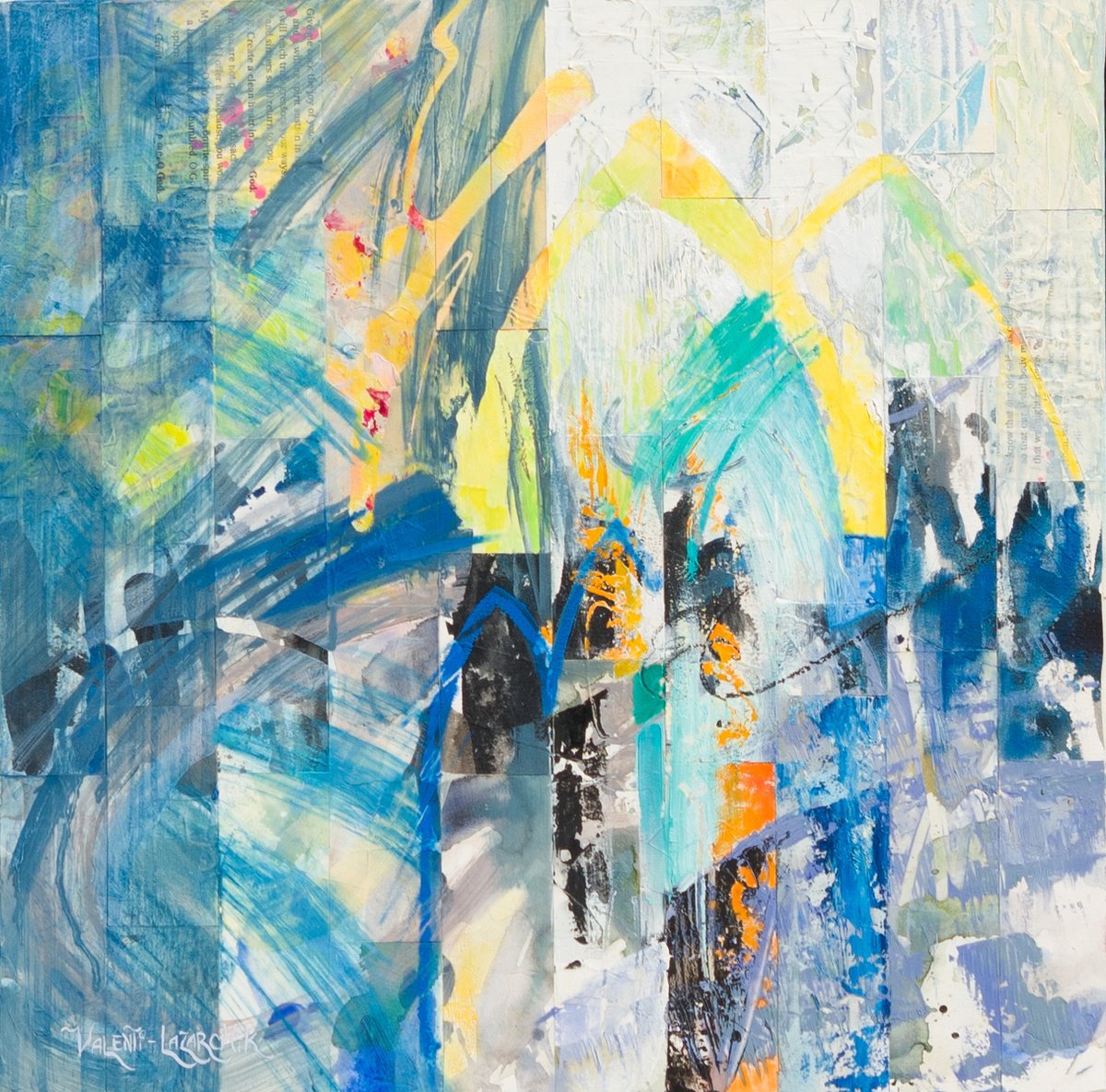 Organic Abstract Painting By Gina Valenti-Lazarchik, 20 X 20, Restore #1, Original Artwork