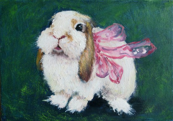 Rabbit II - Animal portrait /  ORIGINAL PAINTING