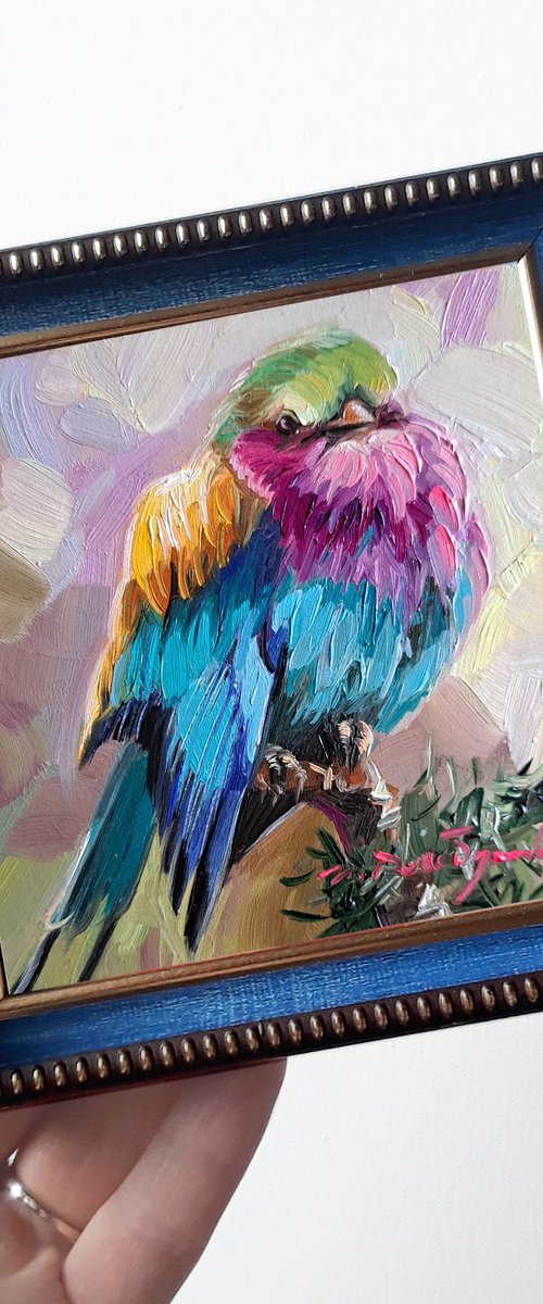 Lilac-breasted Roller bird by Nataly Derevyanko