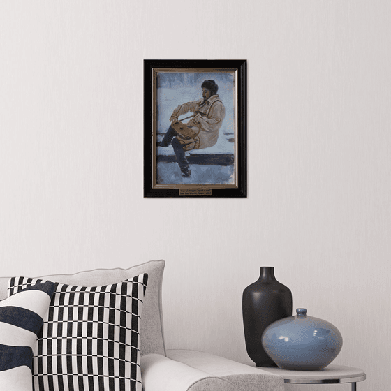 Self-portrait playing the gusli