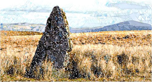 'Standing Stone' - a Crushed glass painting by Tony Roberts