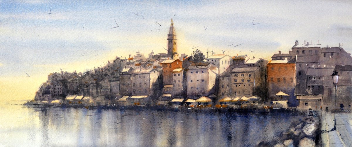 Rovinj Istra Hrvatska Croatia 23x54 cm 2023 by Nenad Koji? watercolorist
