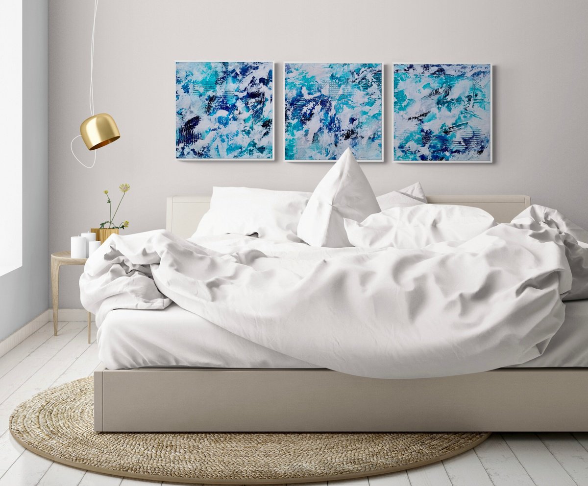  Beyond The Blue Sea No. 723 Set 3 By Anita Kaufmann, 47 X 16, Artwork For Sale On Artfinder