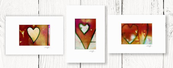 Heart Collection 22 - 3 Small Matted paintings by Kathy Morton Stanion