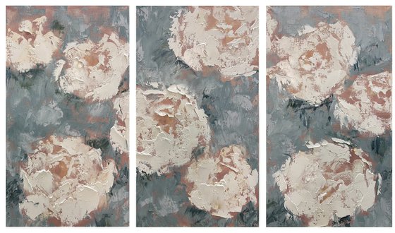 White Peonies triptych