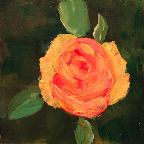 Mini Rose I /  ORIGINAL PAINTING by Salana Art Gallery