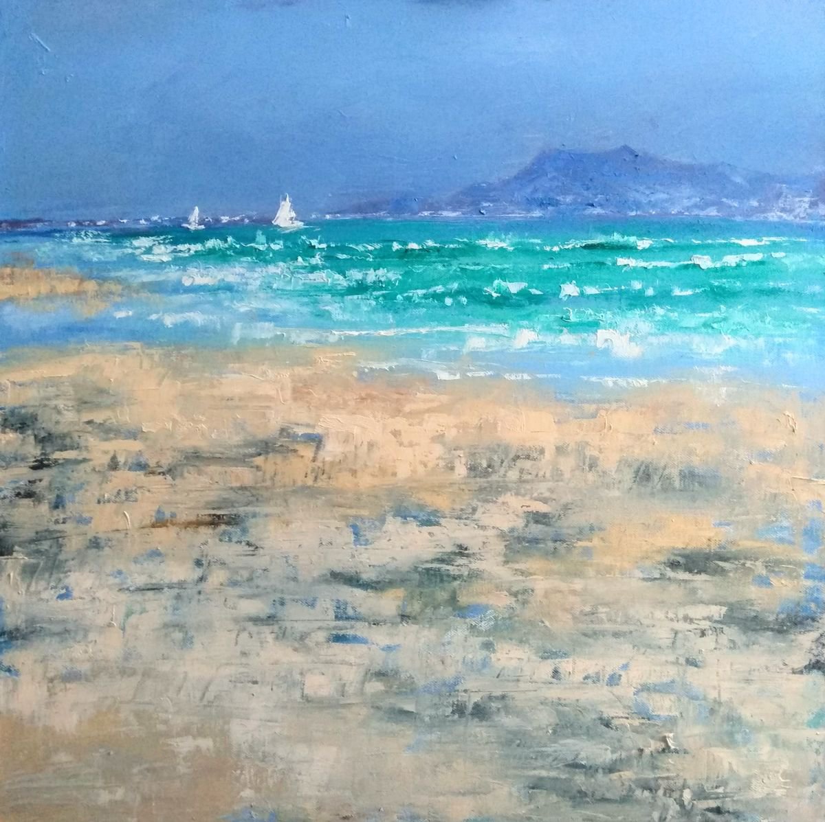 Before the storm | Original Fuerteventura oil painting by Larisa Carli