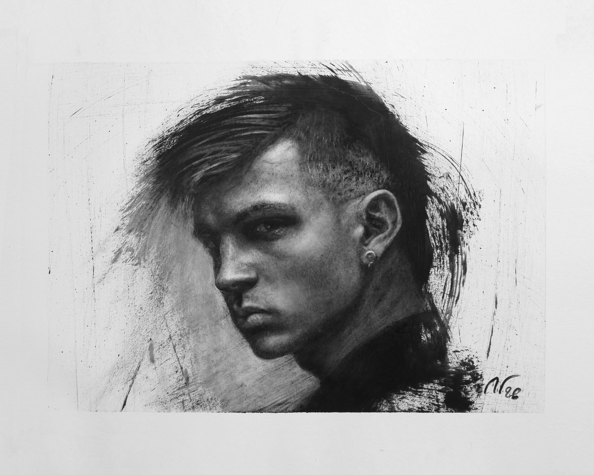 Photorealistic Oil Painting , Black And White_9 By Pavel Guliaev, 21 X 17, Artwork For Sale On Artfinder