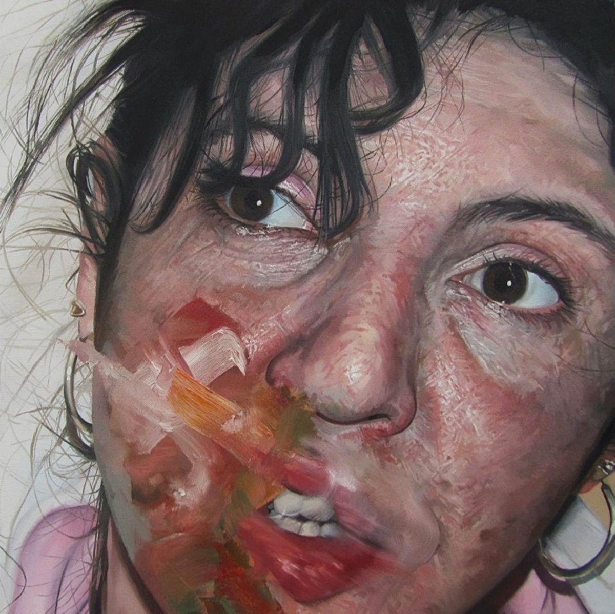 Photorealistic Portrait Oil Painting By Andrew Newton, 24 X 24, Study Of Lara, Original Artwork