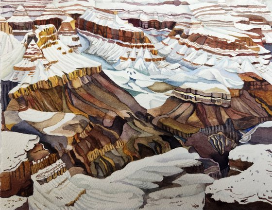 Snow Puzzle (Grand Canyon National Park)