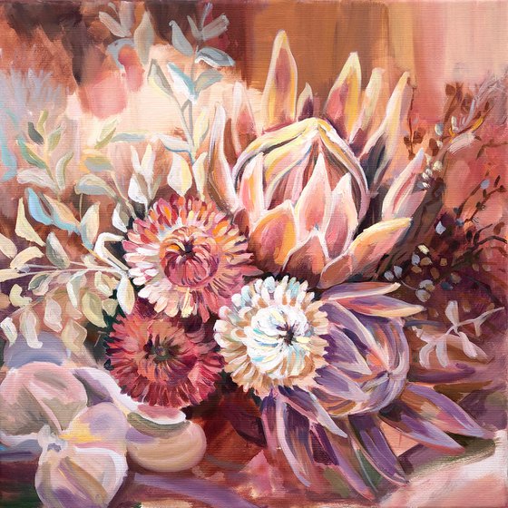 Exotic Protea Bouquet . Limited Print