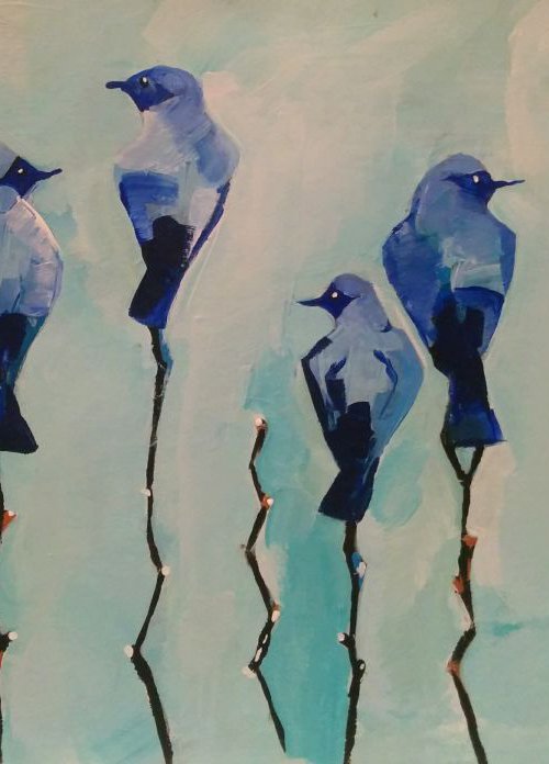 Little Blue Birds by Jelena Nova