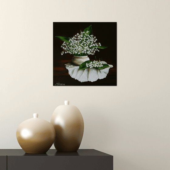 Dark Floral Lily of the Valley Bouquet