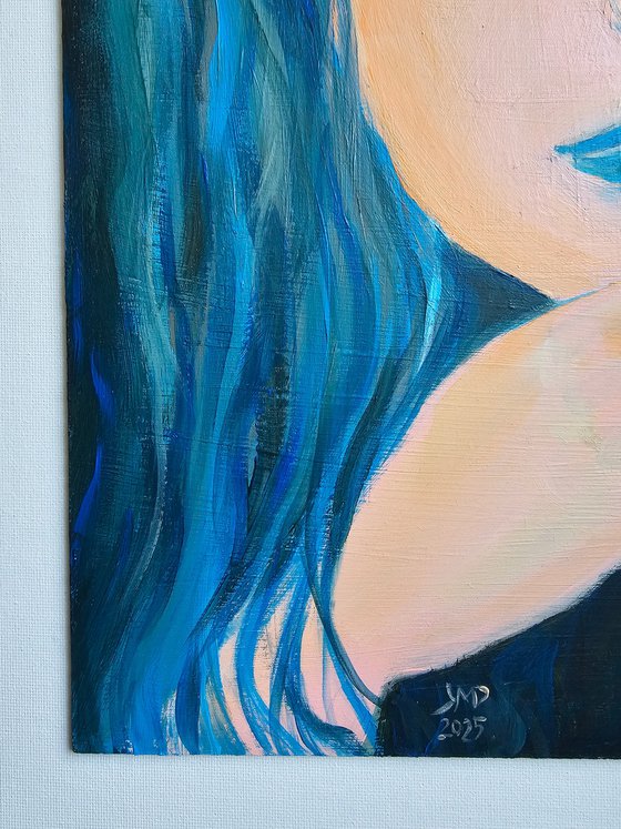 Woman portrait in blue