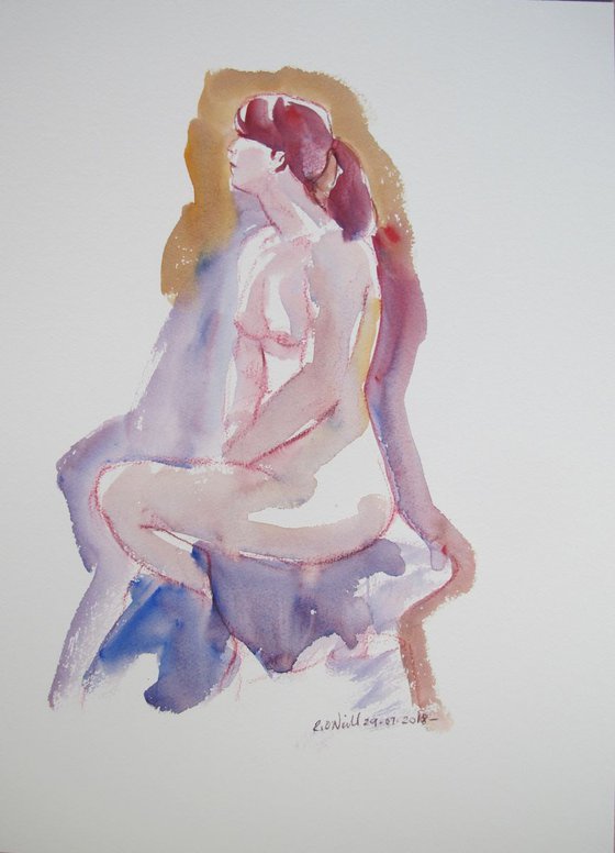 Seated female nude