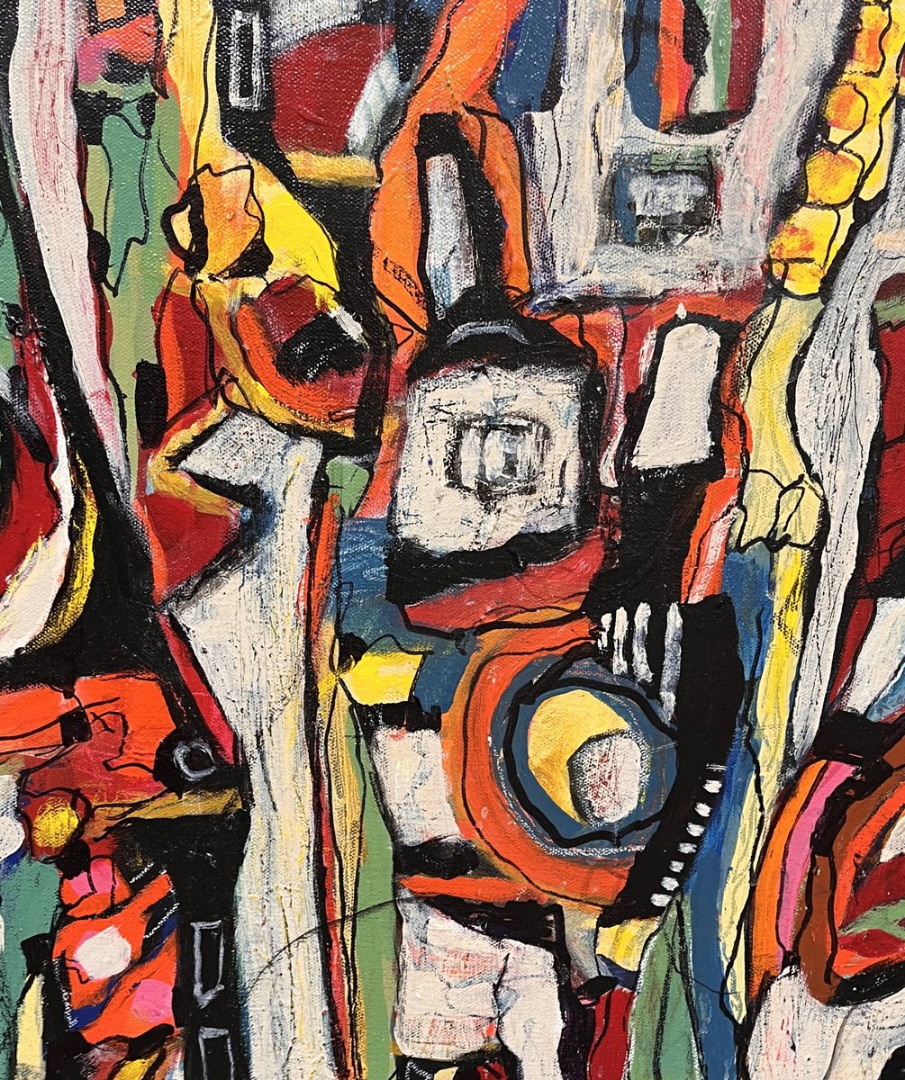 Abstract Acrylic Painting By Jeffrey Davies, 36 X 36, Wonder 4, Original Artwork