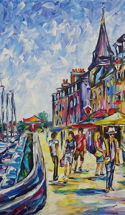 At the Harbor of Honfleur by Mirek Kuzniar