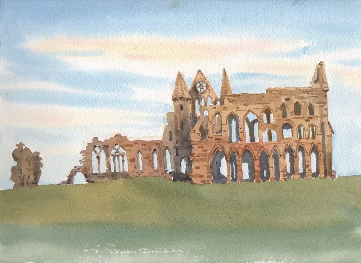 Whitby Abby, Morning Light by Catherine Evans