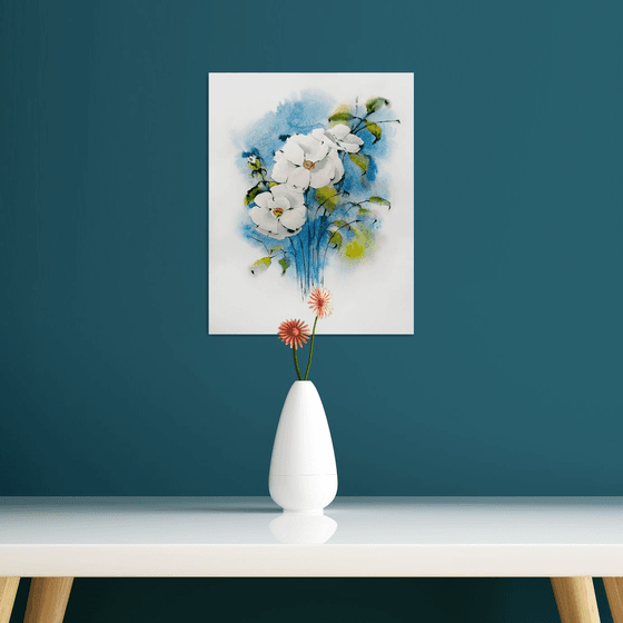 Magnolia painting. Blossoms painting