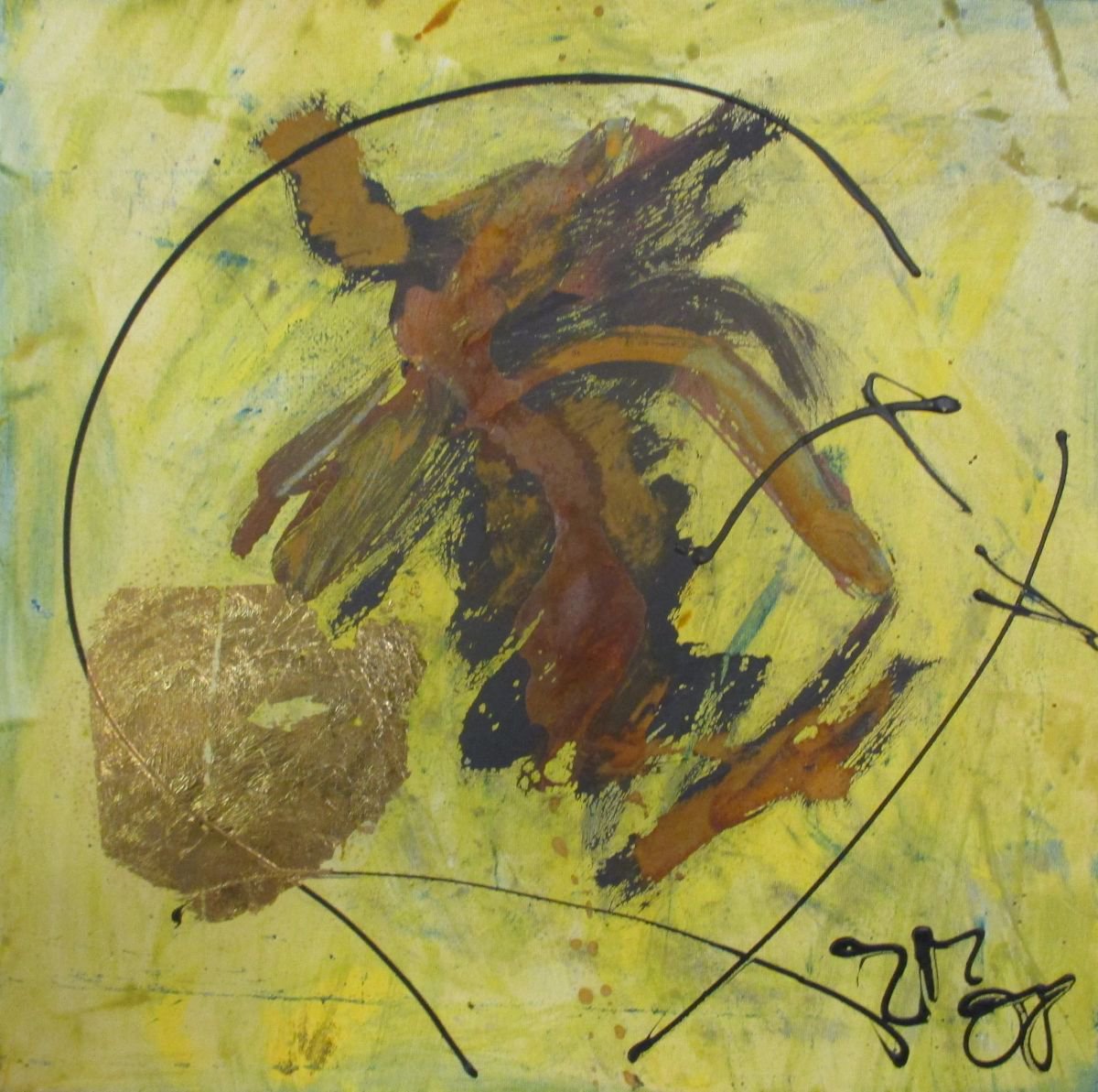 abstract Rust and gold by Sonja Zeltner-Muller