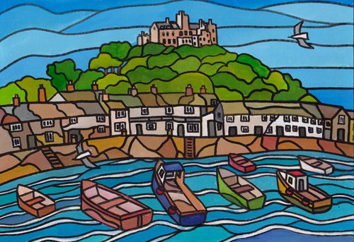 "Harbour high tide, St Michael's Mount" by Tim Treagust