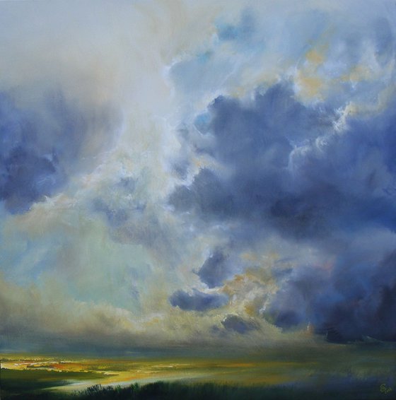 "Life Storms"  SPECIAL PRICE !!! Large Painting W100xH100cm