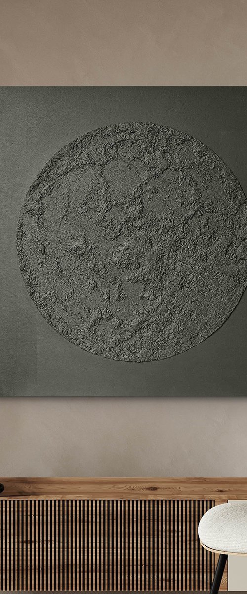 "Gray Moon" Gray moon abstract art by Alex