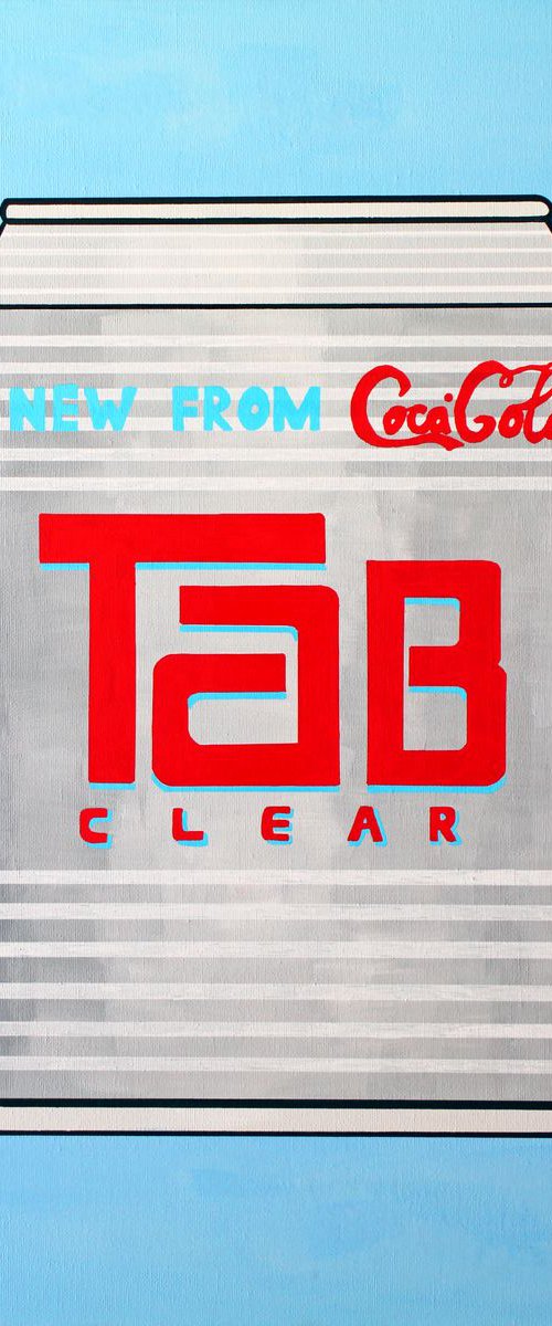 Tab Clear Coca Cola Can Pop Art Painting On A2 Canvas by Ian Viggars
