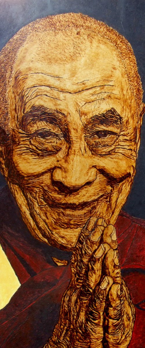 Dalai Lama by MILIS Pyrography
