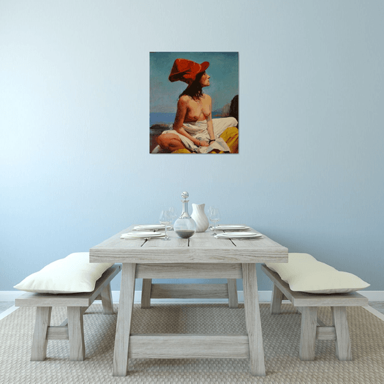 The Woman with the Red Hat.