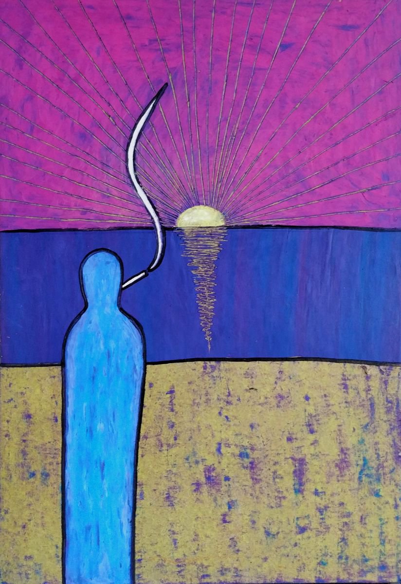 Blue man at sunset by Ann Zhuleva
