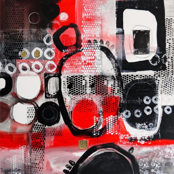 Red Abstract Collage