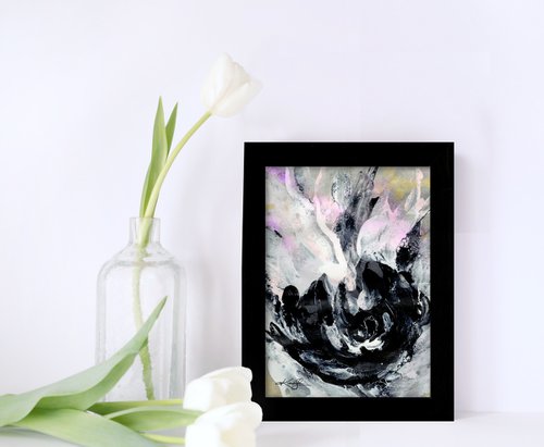 Midnight Blooms 6 - Framed Floral Painting by Kathy Morton Stanion by Kathy Morton Stanion