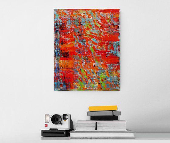 50x40 cm  Red Abstract Painting Original Oil Painting Canvas Art