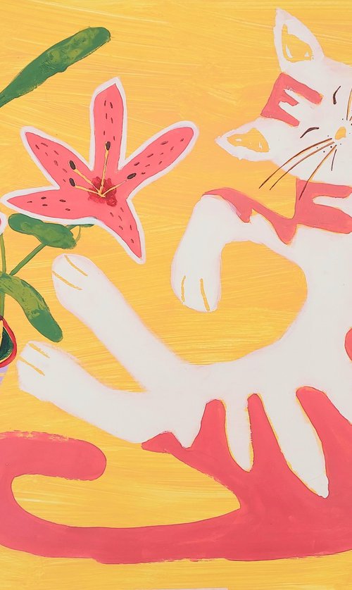 Lilies for my cat by Irina Plaksina