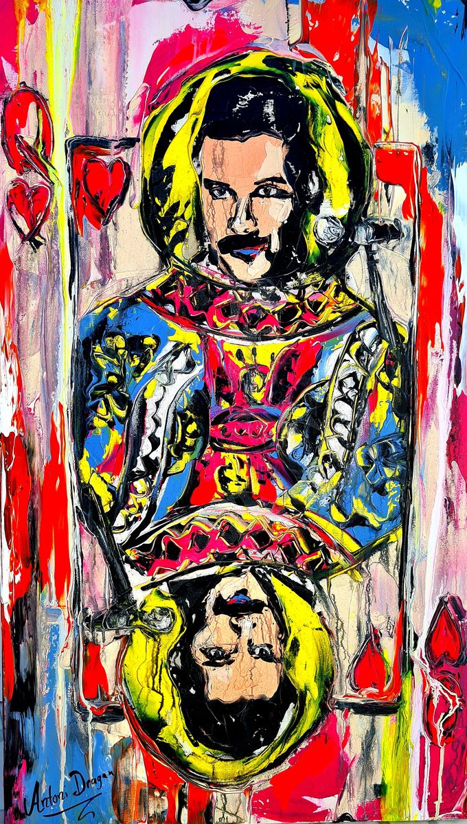 Impressionistic Portrait Acrylic Painting By Antoni Dragan, 28 X 47, Freddie Mercury Queen ???? ??, Original Artwork