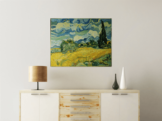 What Field with Cypresses, Oil, 92x73cm - Van Gogh Hommage)