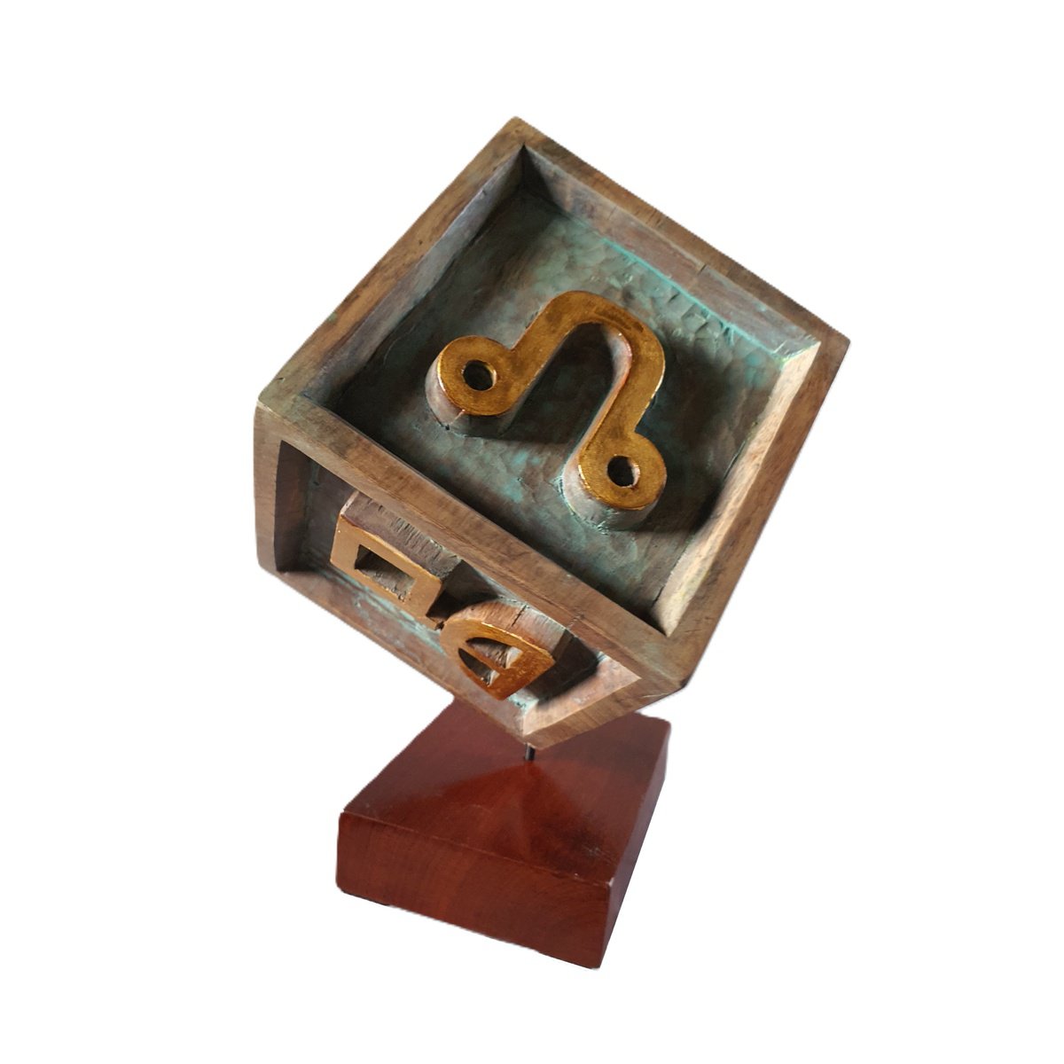 Abstract Wood Sculpture By George Troyanov, 8 X 11, Glagolitic, Original Artwork