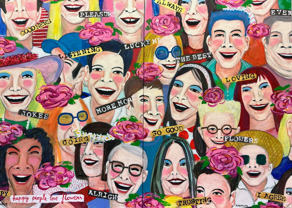 Happy people love flowers by Mari?a Burgaz