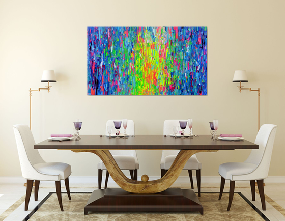 55x31.5'' Large Ready to Hang Colourful Modern Abstract Painting - XXXL Happy Gypsy Dance 9