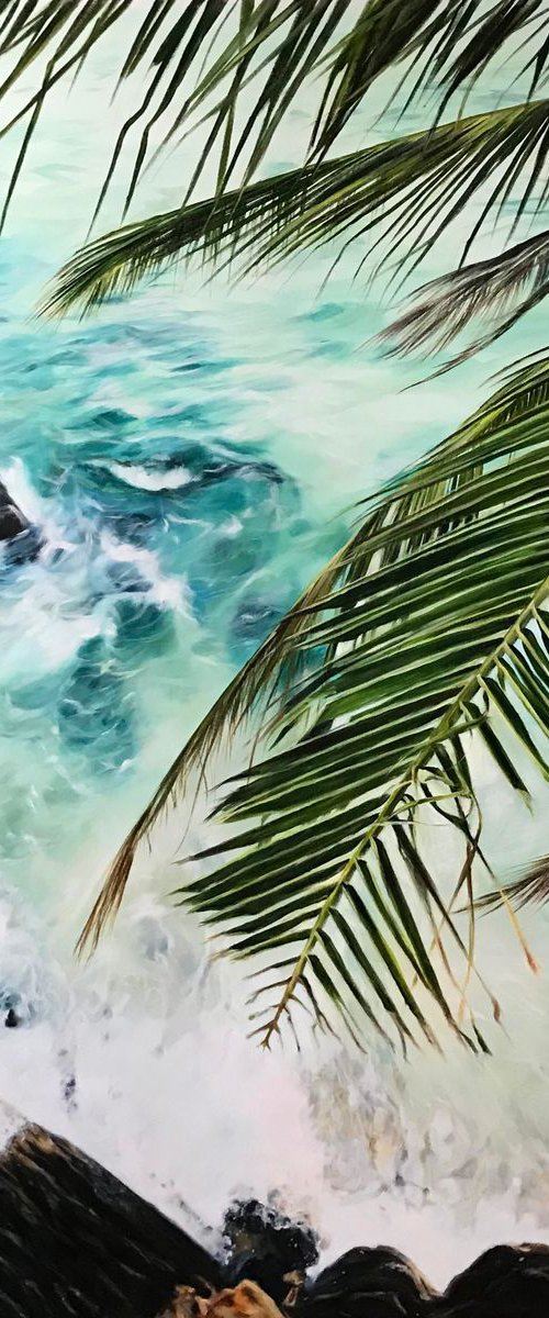 Sea scape oil painting "A piece of paradise" 70*100 cm by Irina Ivlieva