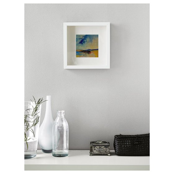 Composition 7  - Framed, ready to hang, small abstract painting