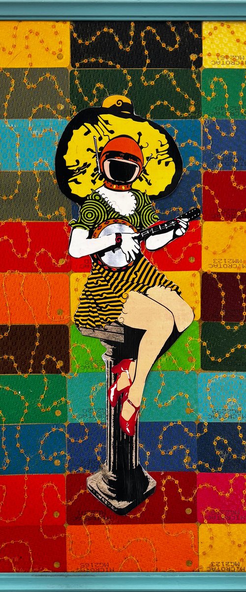 Lady banjo by BUDHENS STENCIL ART