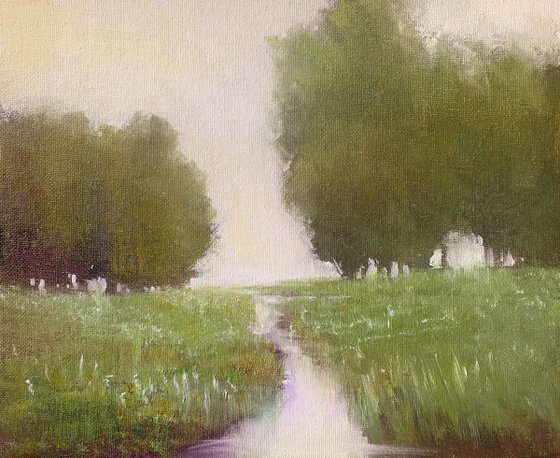 Spring Green 41619 impressionist tonal landscape