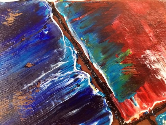 "Tiny Oils Series" - SAVE As A Series - Original Abstract PMS Oil Painting Series, Two 12 x 9 inch paintings