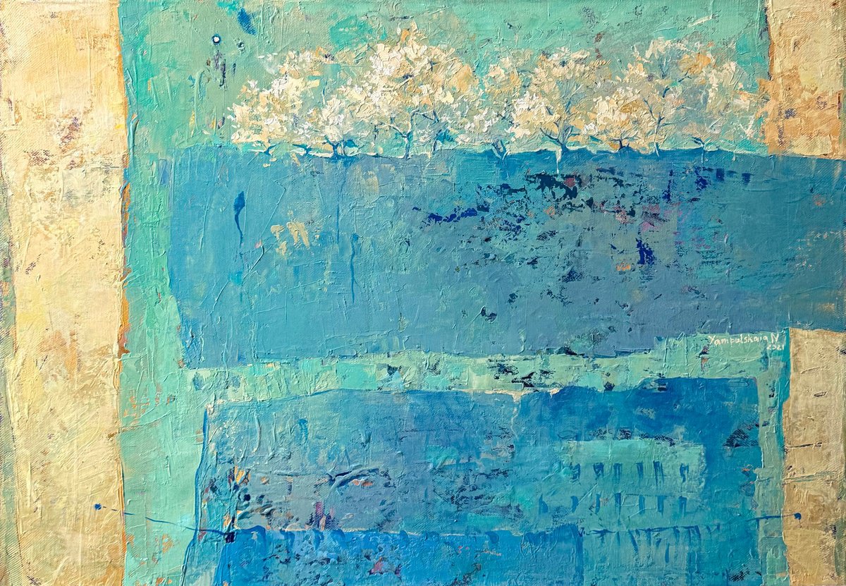 The Day The Apricots Bloomed. Part I By Natalia Yampolskaia, 29 X 21, Artwork For Sale On Artfinder