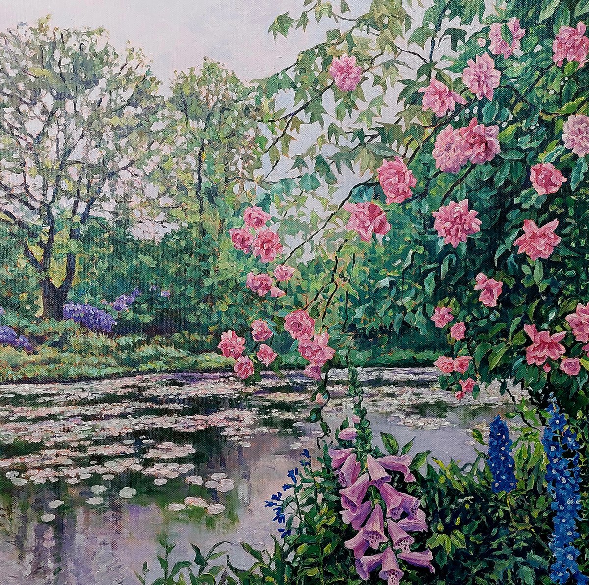 Roses and Waterlilies by Zoe Elizabeth Norman