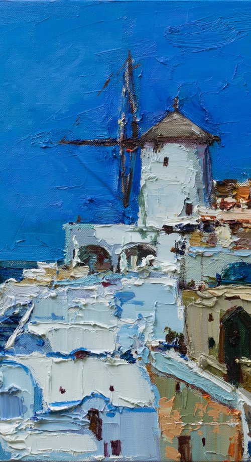 Santorini, Greece - Original landscape painting by Anastasiia Valiulina