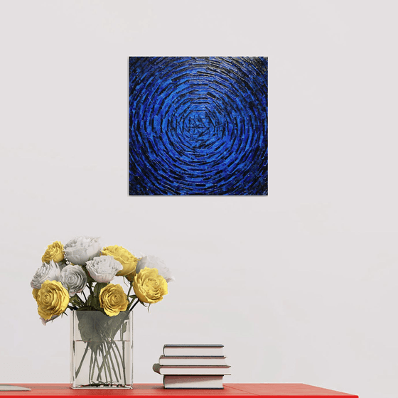 Deep blue concentric burst